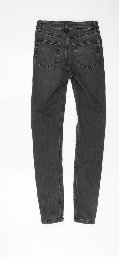 Denim & Co. Womens Grey Cotton Skinny Jeans Size 6 L29 in Regular Button