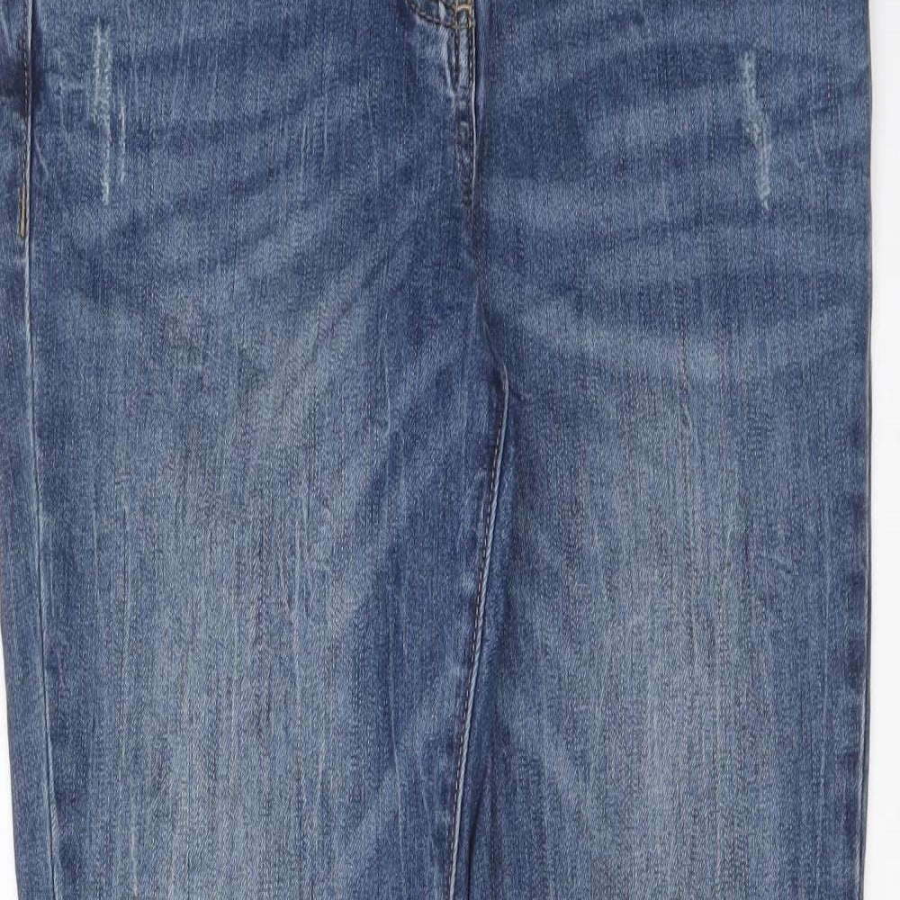NEXT Womens Blue Cotton Skinny Jeans Size 10 L29 in Regular Button