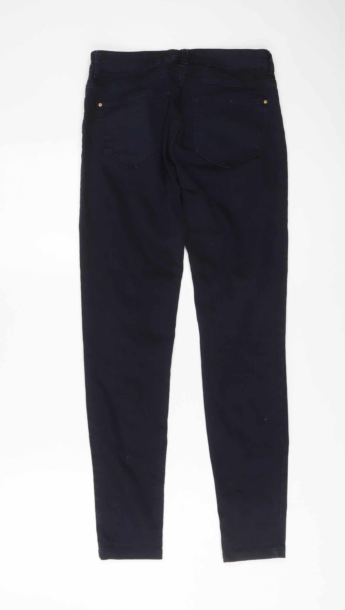 Mango Womens Blue Cotton Skinny Jeans Size 8 L28 in Regular Button