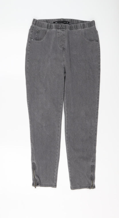 NEXT Womens Grey Cotton Jegging Jeans Size 10 L24 in Regular