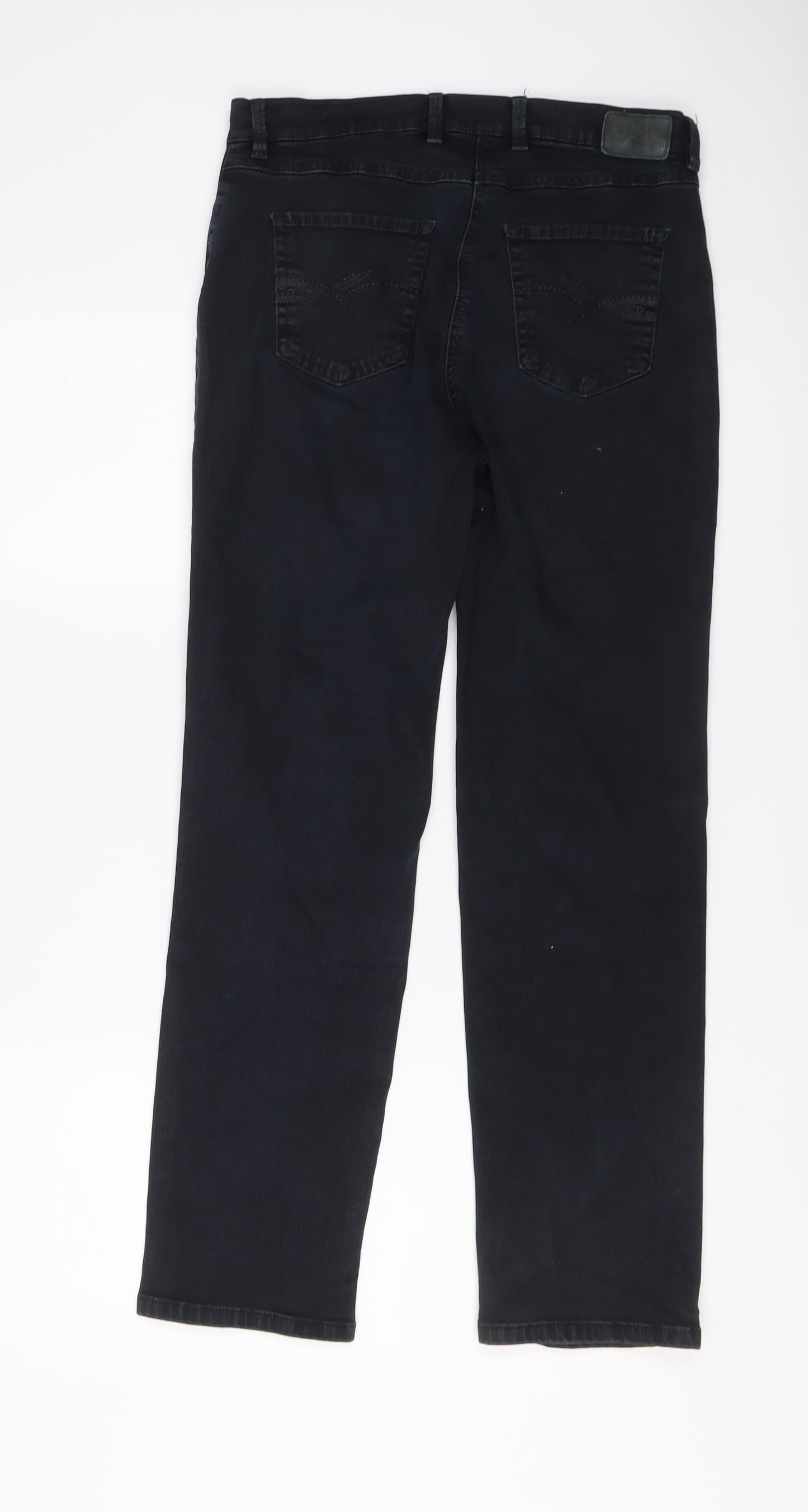Belmonte Womens Blue Cotton Straight Jeans Size 10 L28 in Slim Button