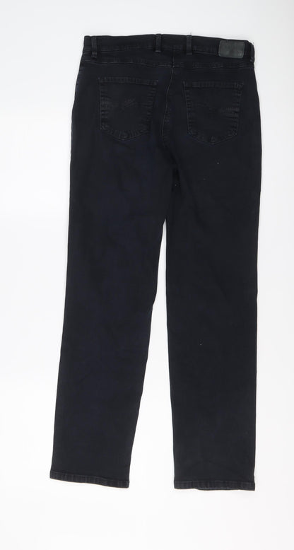 Belmonte Womens Blue Cotton Straight Jeans Size 10 L28 in Slim Button