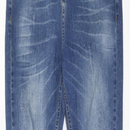 Bee Inspired Mens Blue Cotton Skinny Jeans Size 30 in L29 in Regular Button