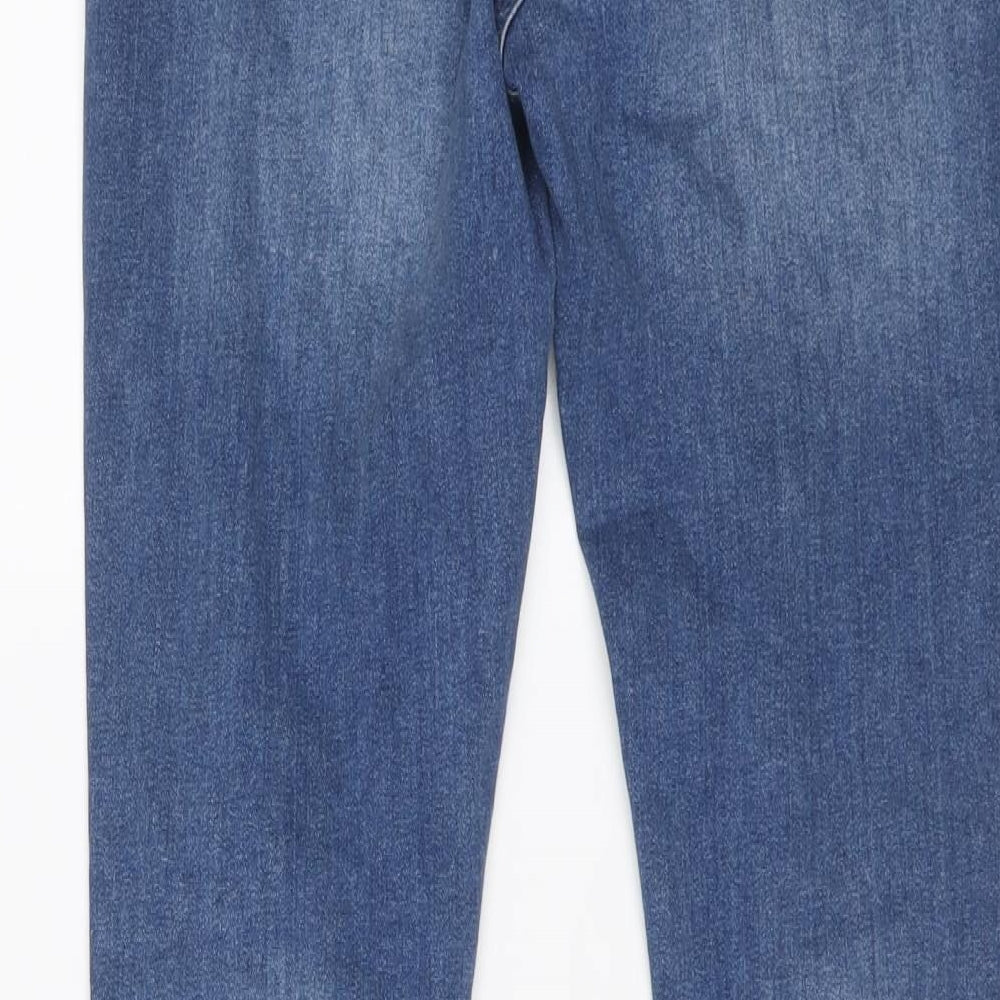 Bee Inspired Mens Blue Cotton Skinny Jeans Size 30 in L29 in Regular Button