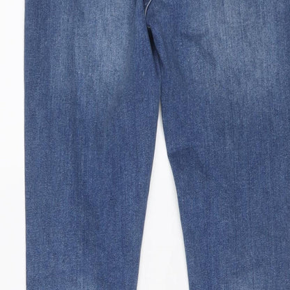 Bee Inspired Mens Blue Cotton Skinny Jeans Size 30 in L29 in Regular Button