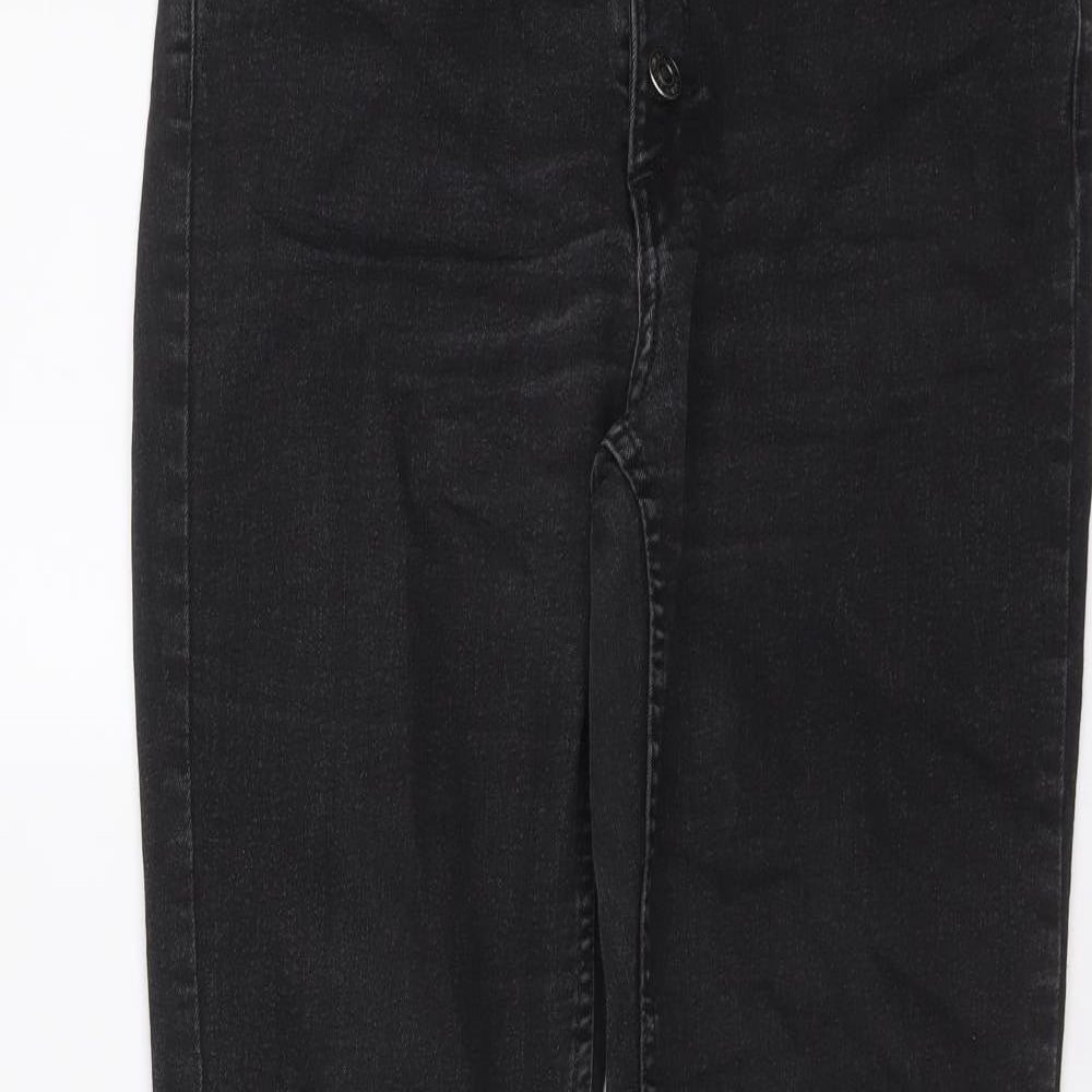 H&M Mens Black Cotton Straight Jeans Size 31 in L29 in Regular Button