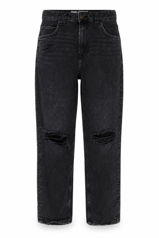 Womens UK Size 8 Bershka Regular Fit Straight Black Jeans