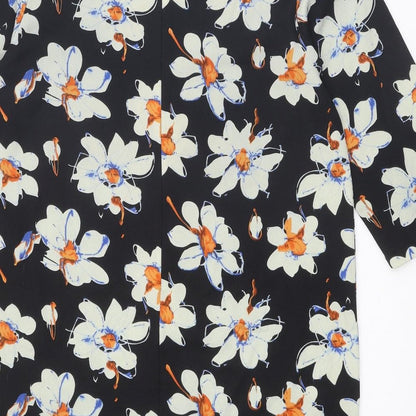 Boohoo Womens Multicoloured Floral Polyester A-Line Size 12 Round Neck Zip