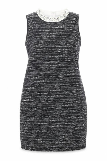 Autograph Womens Black Geometric Polyester Mini Size 16 Mock Neck Zip