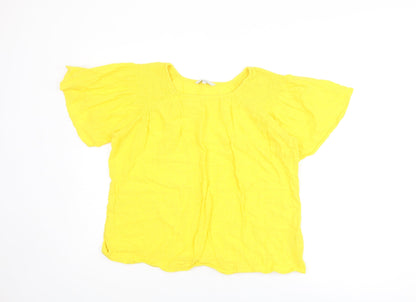 Womens UK Size 14 NEXT Yellow Basic T-Shirt