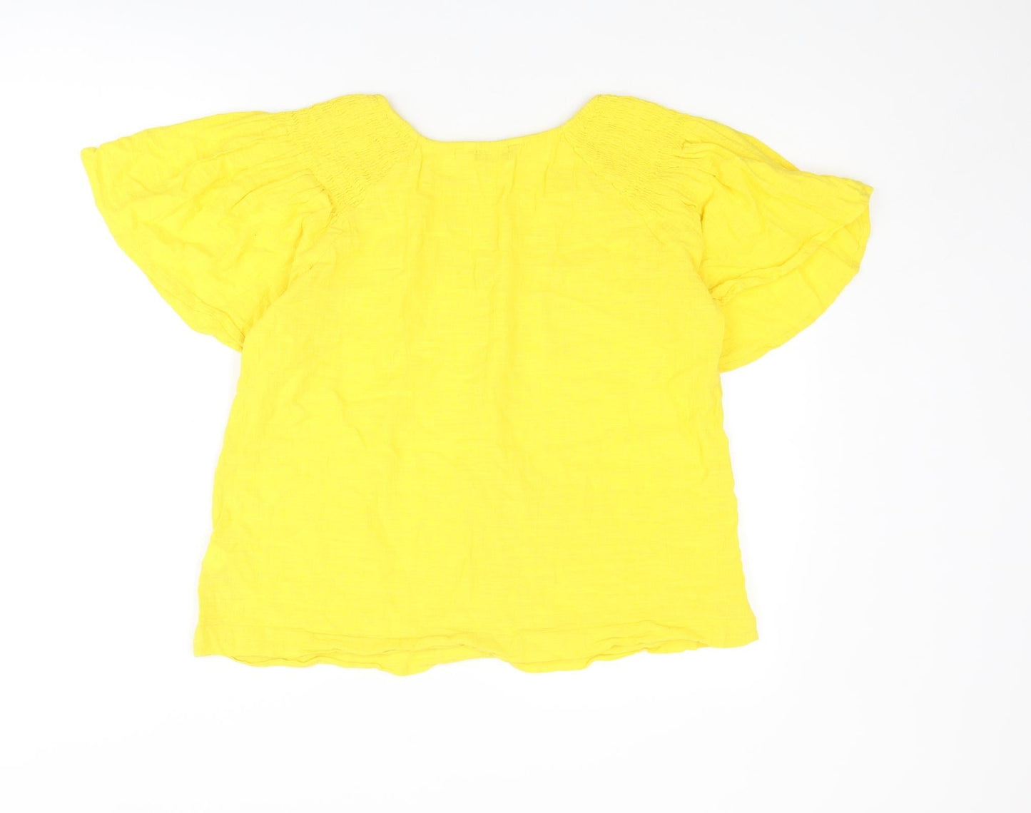 Womens UK Size 14 NEXT Yellow Basic T-Shirt
