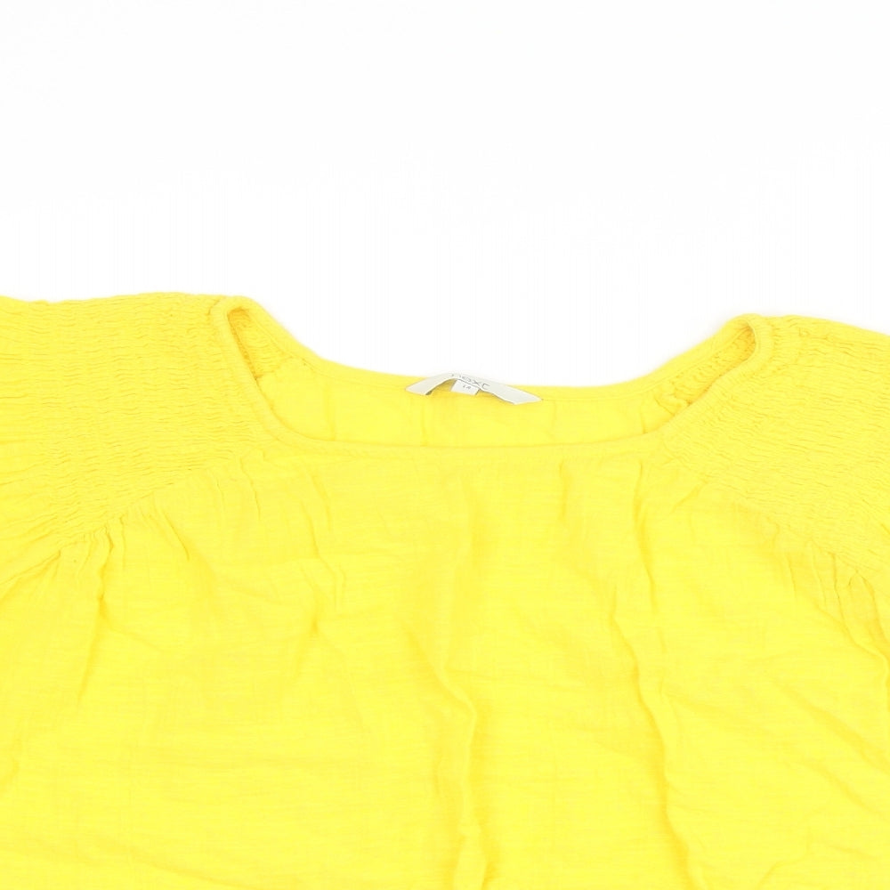 Womens UK Size 14 NEXT Yellow Basic T-Shirt