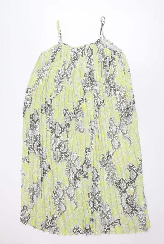 New Look Womens Multicoloured Geometric Polyester Tank Dress Size 8 Round Neck Pullover