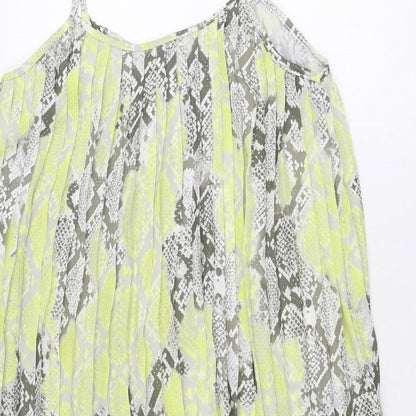 New Look Womens Multicoloured Geometric Polyester Tank Dress Size 8 Round Neck Pullover