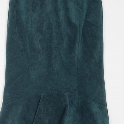 Country Casuals Womens Blue Polyester Trumpet Skirt Size 8 Zip