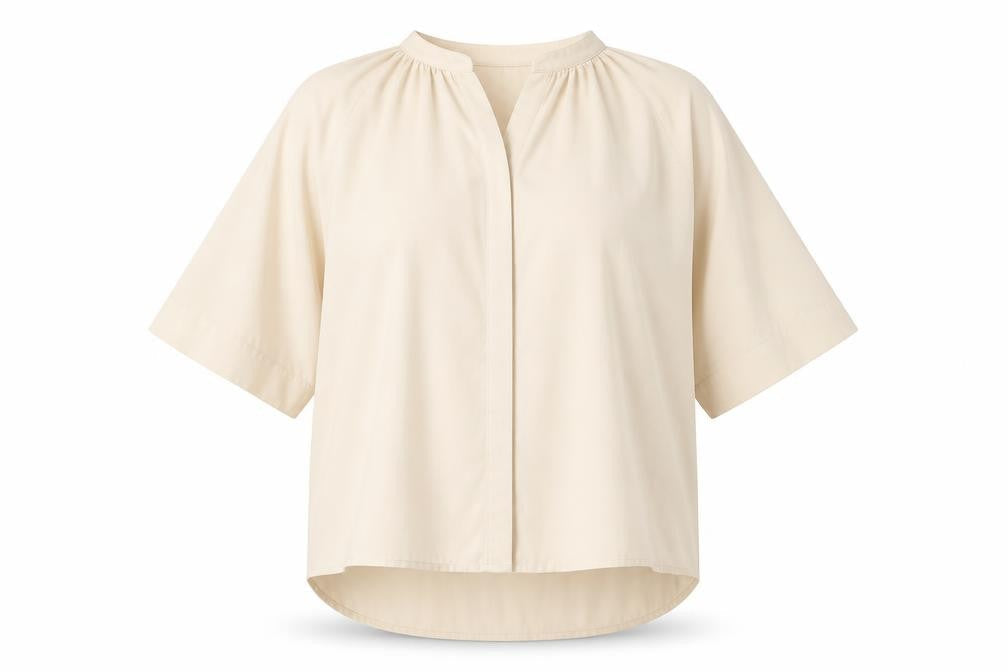 Womens UK Size S Zara Beige Basic Button-Up