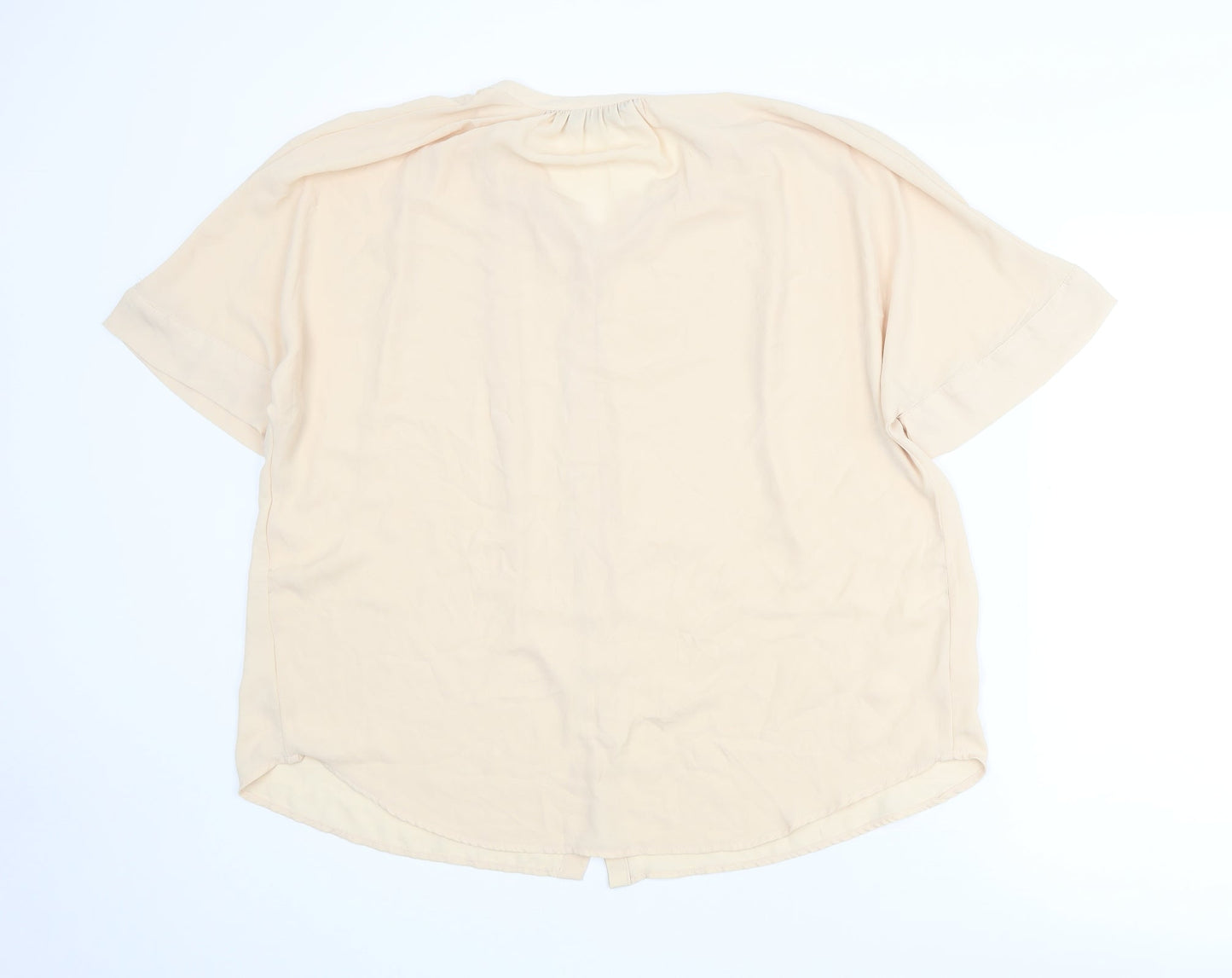 Womens UK Size S Zara Beige Basic Button-Up