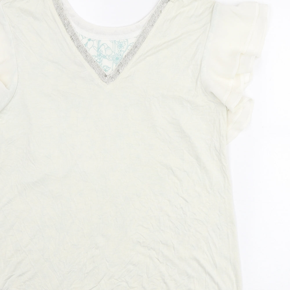 Womens UK Size 12 NEXT White Basic T-Shirt