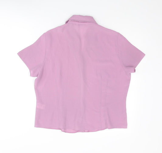 Berkertex Womens Purple Polyester Basic Button-Up Size 16 Collared