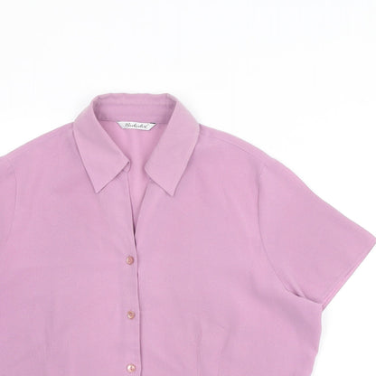 Berkertex Womens Purple Polyester Basic Button-Up Size 16 Collared