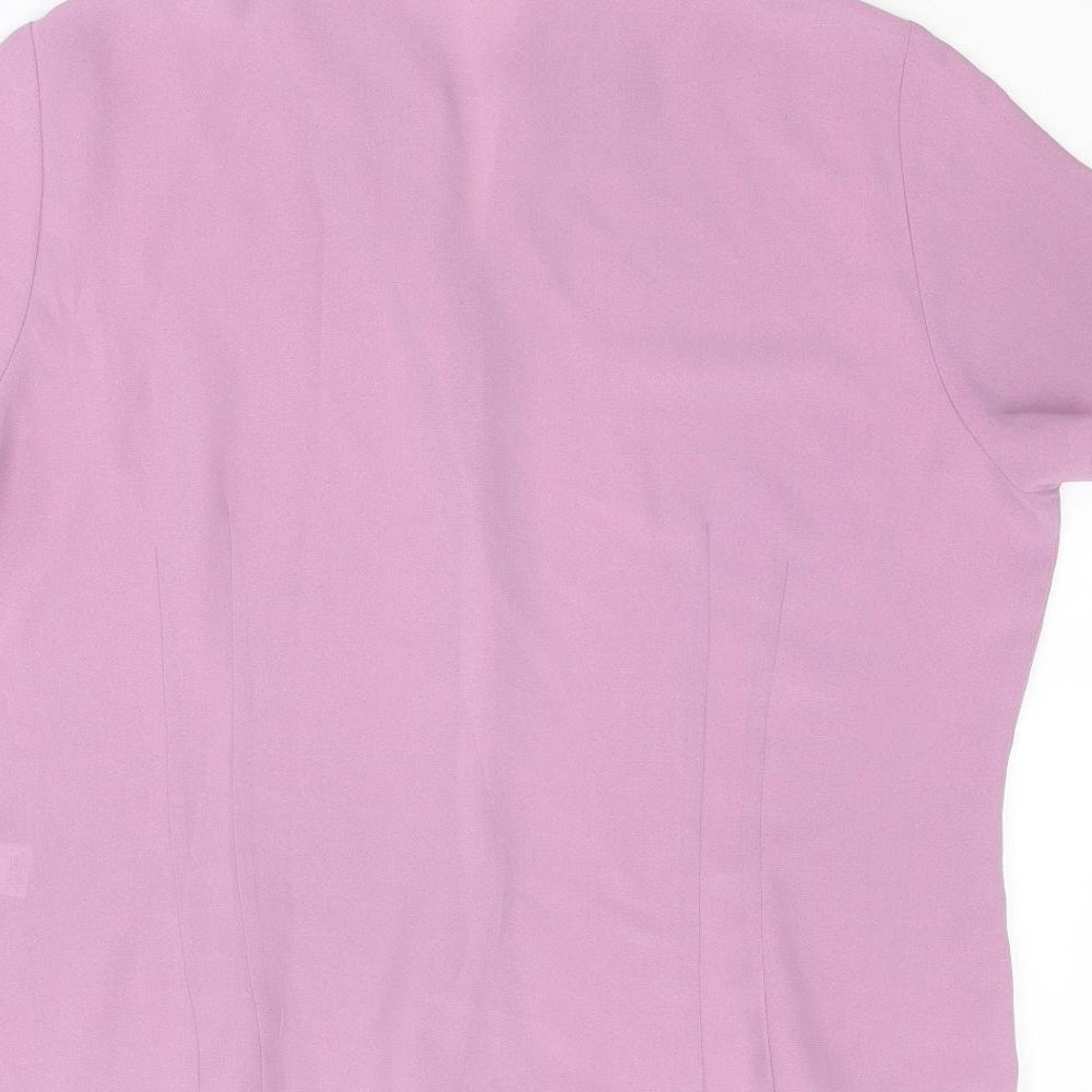 Berkertex Womens Purple Polyester Basic Button-Up Size 16 Collared