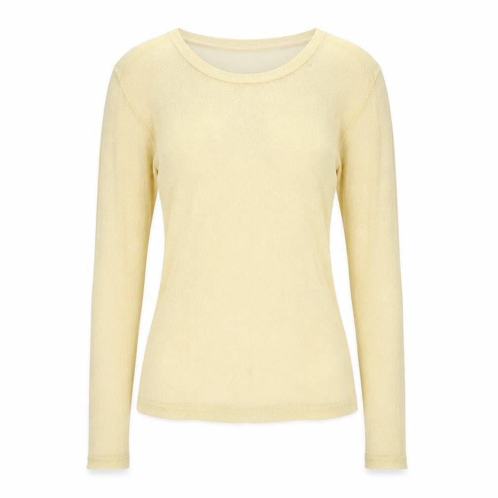 River Island Womens Gold Polyester Basic T-Shirt Size 10 Round Neck
