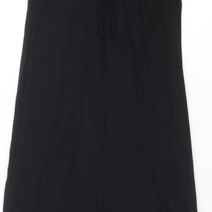 Miss Selfridge Womens Black Cotton Tank Dress Size 4 Round Neck Zip - Open Back