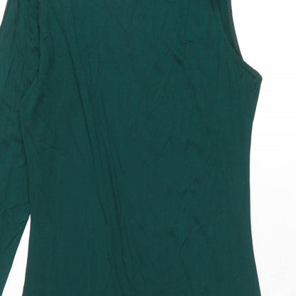 ASOS Womens Green Paisley Viscose Shift Size 18 One Shoulder Pullover