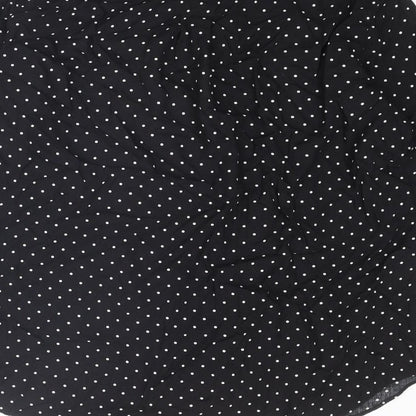 H&M Womens Black Polka Dot Viscose Basic Button-Up Size M Collared