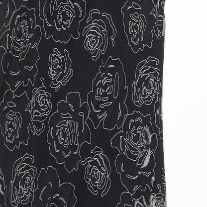 Sweet Poison Womens Black Floral Polyester A-Line Size 10 Round Neck Pullover