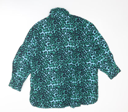Womens UK Size S Gallery Green Basic Button-Up