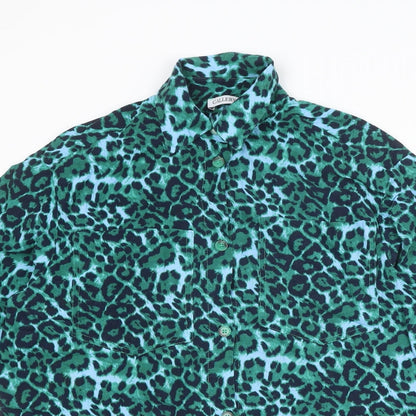 Womens UK Size S Gallery Green Basic Button-Up