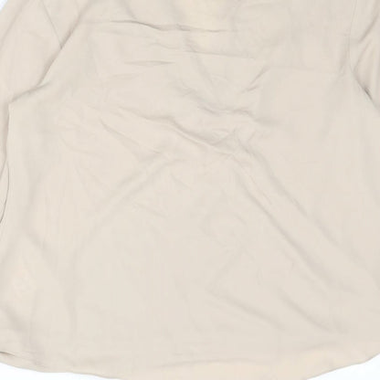 Wallis Womens Beige Polyester Basic Blouse Size S V-Neck