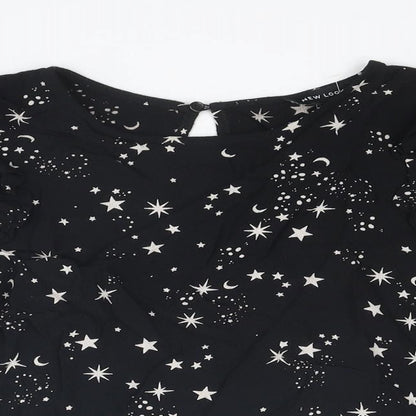 Womens UK Size 10 New Look Black Basic Blouse
