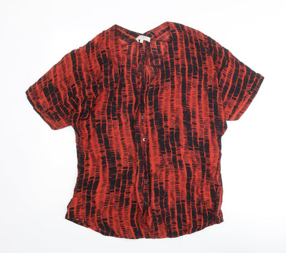 Womens UK Size M EAST Red Basic Button-Up