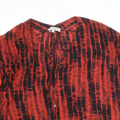 Womens UK Size M EAST Red Basic Button-Up