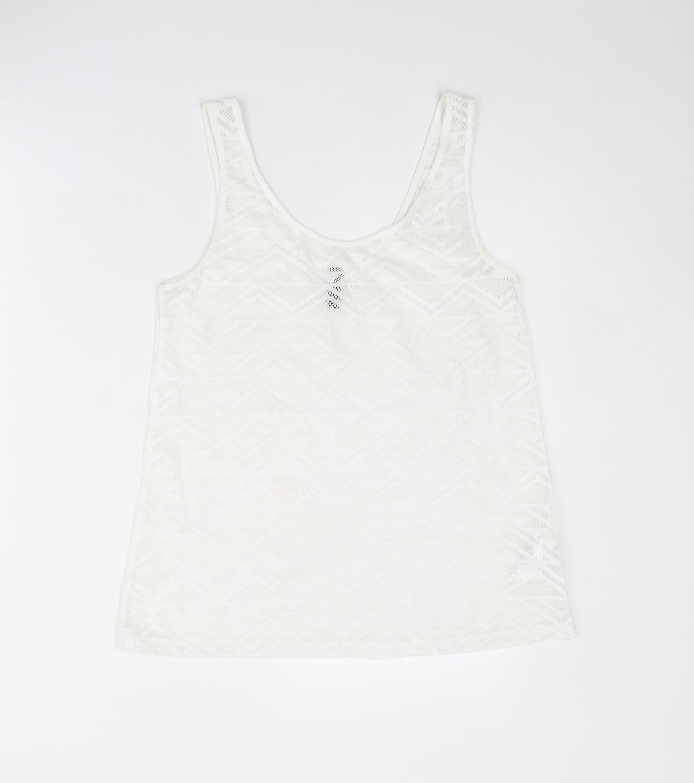 Womens UK Size S Divided by H&M White Basic Tank