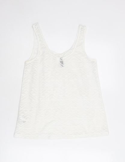 Womens UK Size S Divided by H&M White Basic Tank