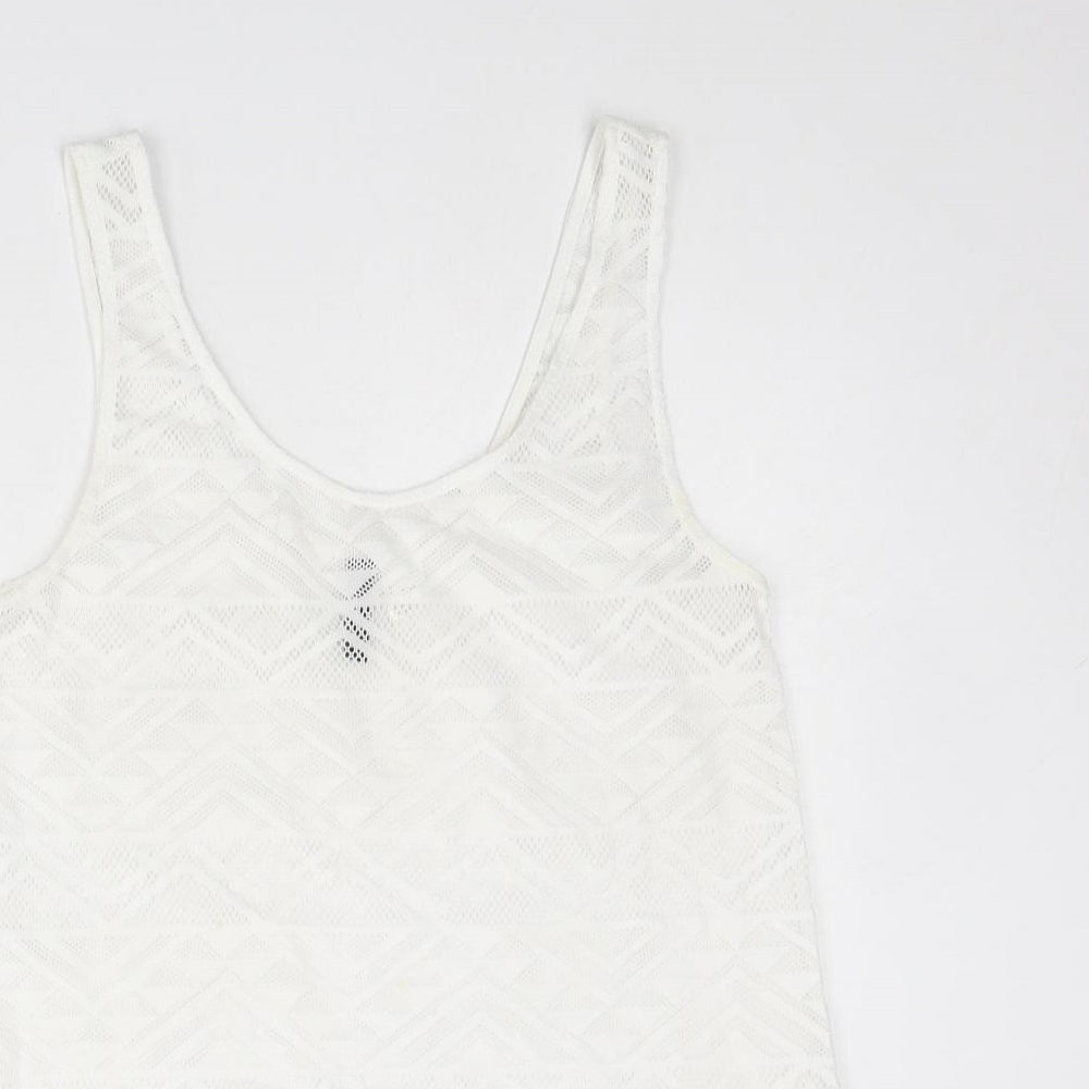 Womens UK Size S Divided by H&M White Basic Tank