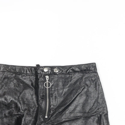 Divided by H&M Womens Black Viscose Mini Skirt Size 6 Zip