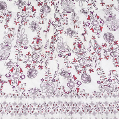 H&M Womens Multicoloured Geometric Cotton Skater Skirt Size 16 Zip