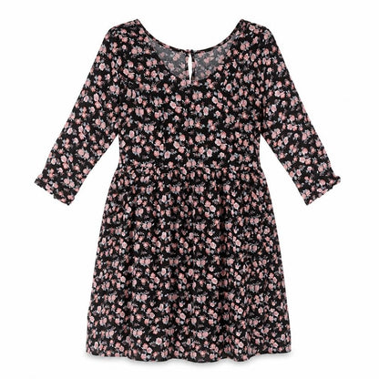 Divided by H&M Womens Multicoloured Floral Viscose A-Line Size 6 Scoop Neck Buckle
