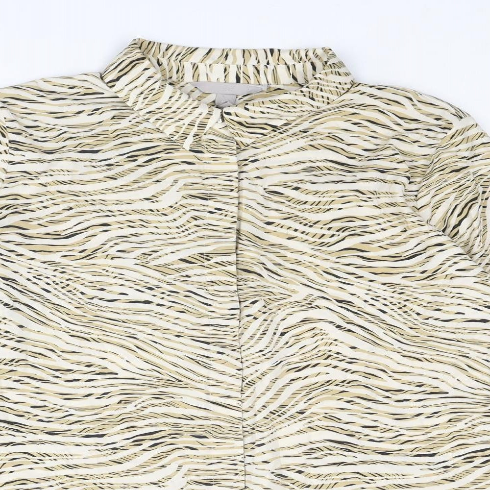 Womens UK Size 10 H&M Beige Basic Button-Up
