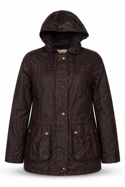 Womens UK Size 8 Marks and Spencer Brown Parka Coat