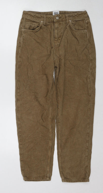 BDG Womens Brown Cotton Trousers Size 29 L30 in Regular Zip