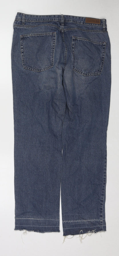 Boston Crew Womens Blue Cotton Straight Jeans Size 34 in Regular Zip