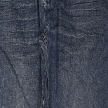Boston Crew Womens Blue Cotton Straight Jeans Size 34 in Regular Zip