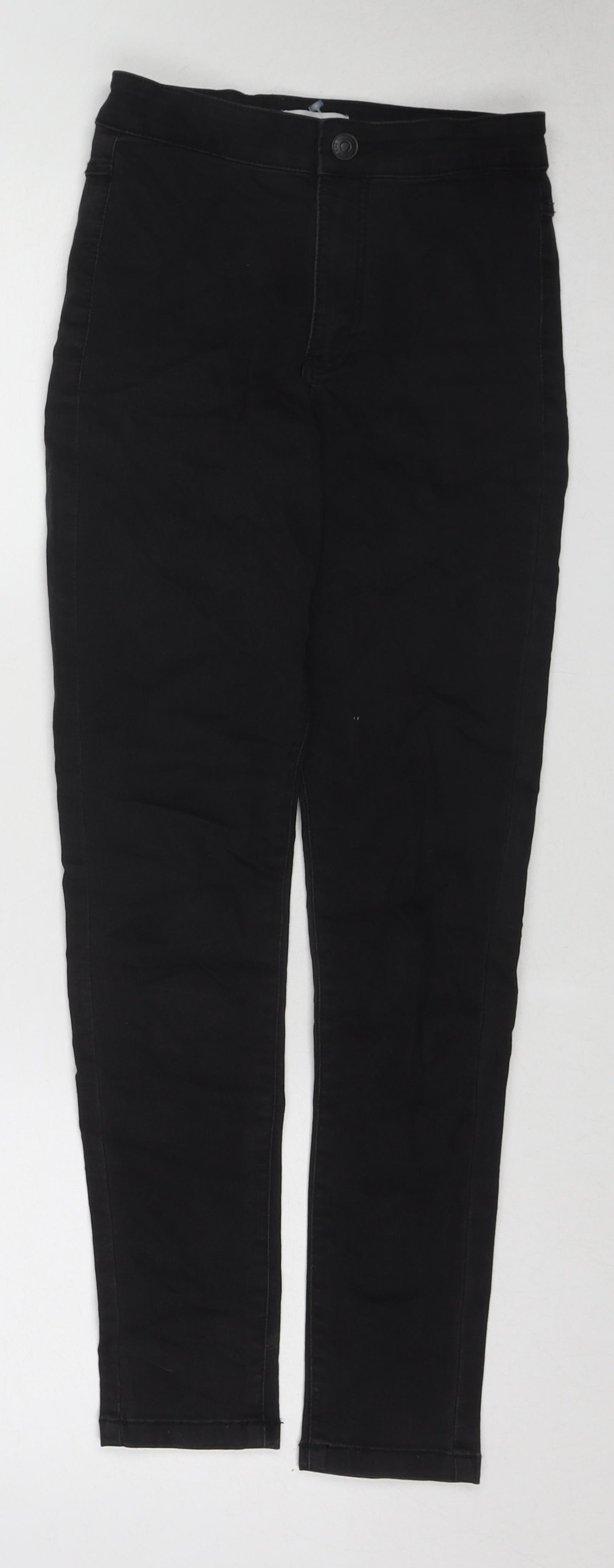 Mango Girls Black Cotton Skinny Jeans Size 11-12 Years Regular Zip