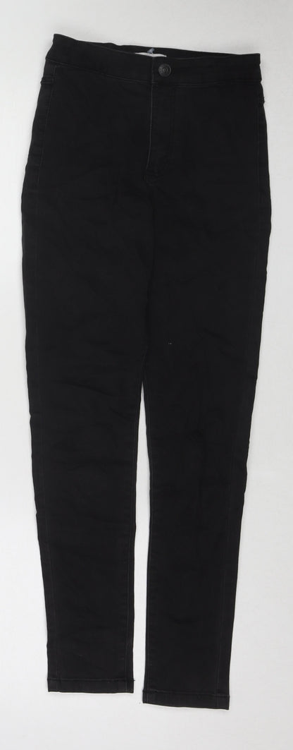 Mango Girls Black Cotton Skinny Jeans Size 11-12 Years Regular Zip