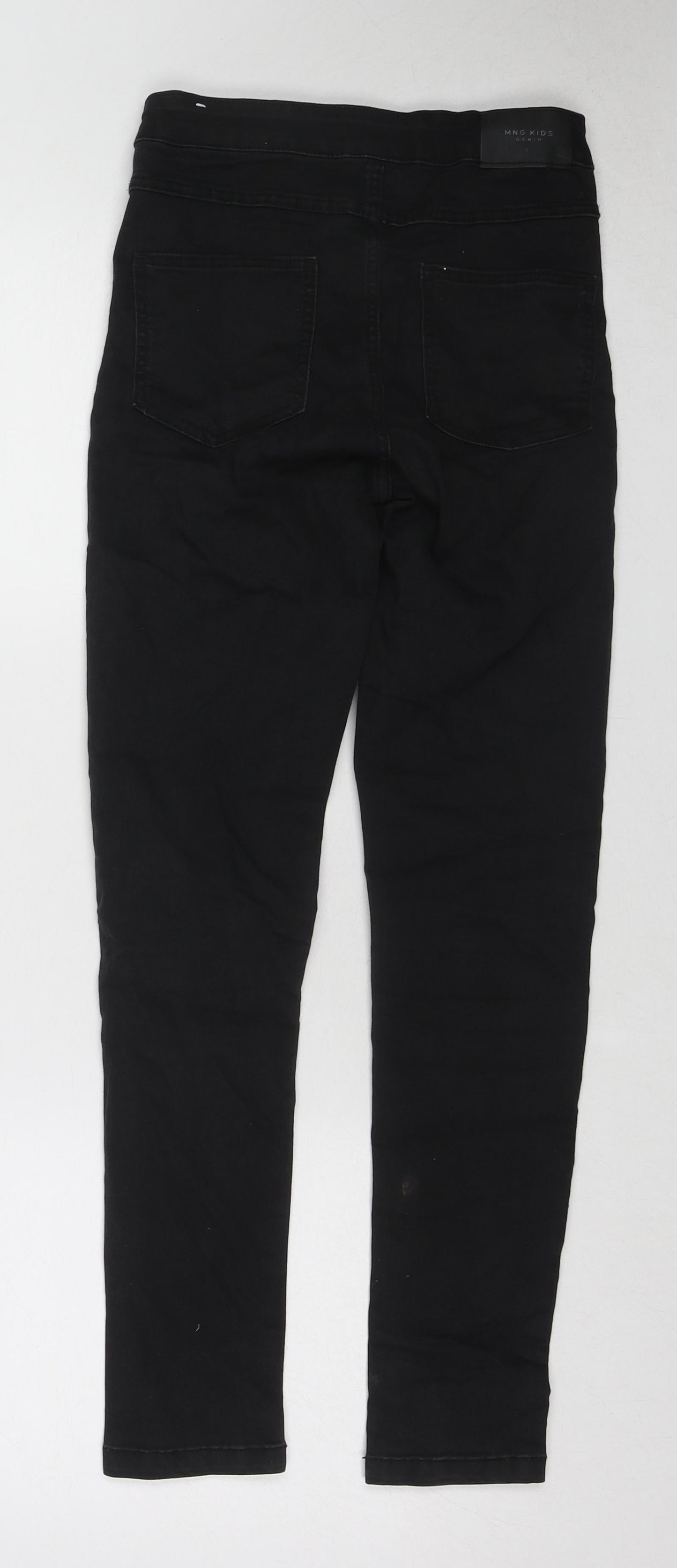 Mango Girls Black Cotton Skinny Jeans Size 11-12 Years Regular Zip